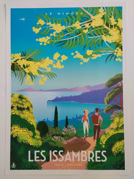 Monsieur Z - French riviera Travel poster " Les Issambres "