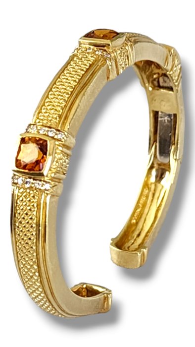 Judith Ripka - Armbånd - 18 kraat Gulguld Guld diamantarmbånd 44 gram