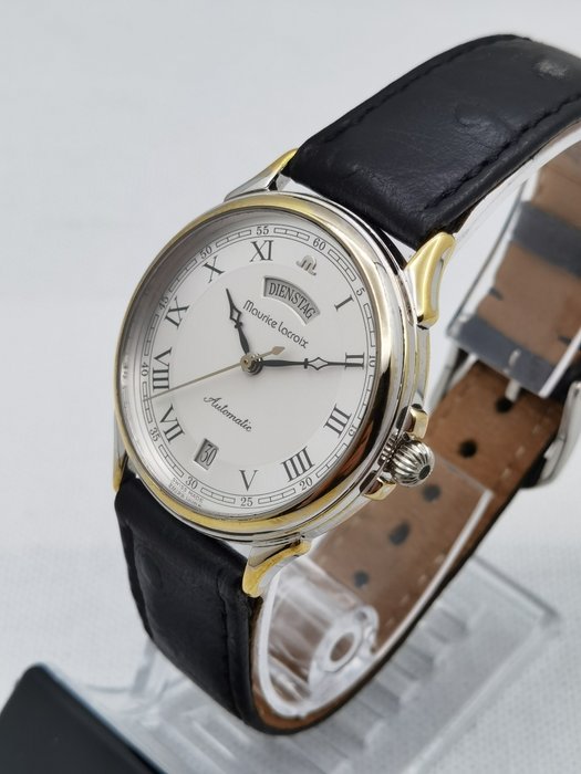 Maurice Lacroix - Pontos Automatic Day/Date Dress Watch - Ingen mindstepris - 09690 - Mænd - 1980-1989