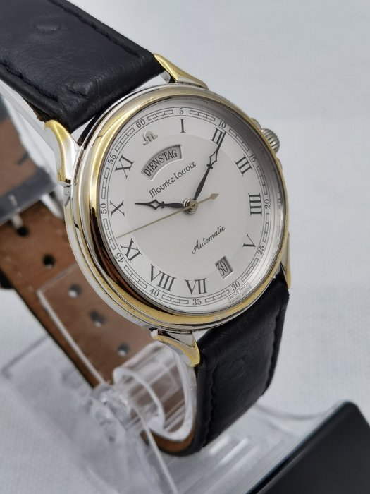 Maurice Lacroix - Pontos Automatic Day/Date Dress Watch - Ingen mindstepris - 09690 - Mænd - 1980-1989