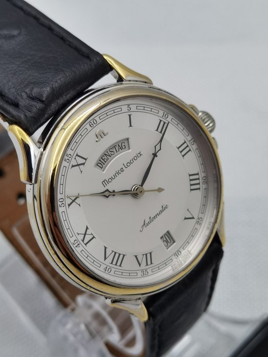 Maurice Lacroix - Pontos Automatic Day/Date Dress Watch - Ingen mindstepris - 09690 - Mænd - 1980-1989