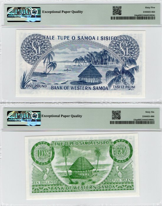 Vestsamoa. - 4 banknotes - all graded - ND (2020) - Reprint - Pick 13rp, 14rp, 17crp, 18drp  (Ingen mindstepris)