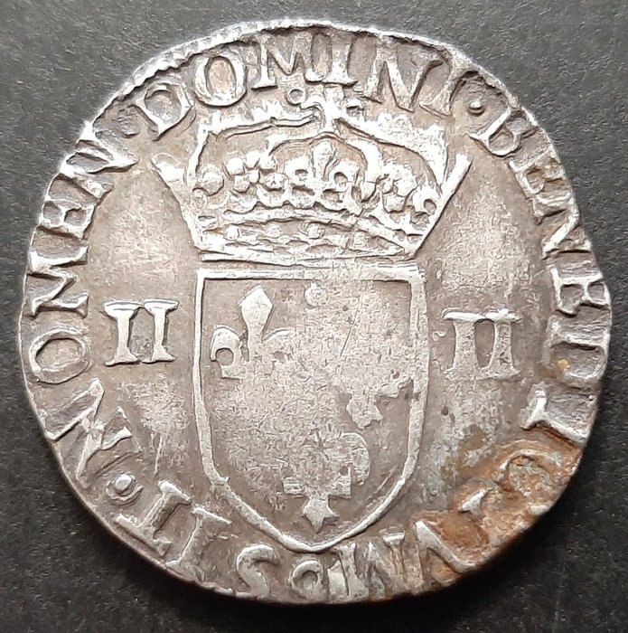 Frankrig Henri III (1574-1589) 1/4 Ecu croix de face 1585-9 Rennes