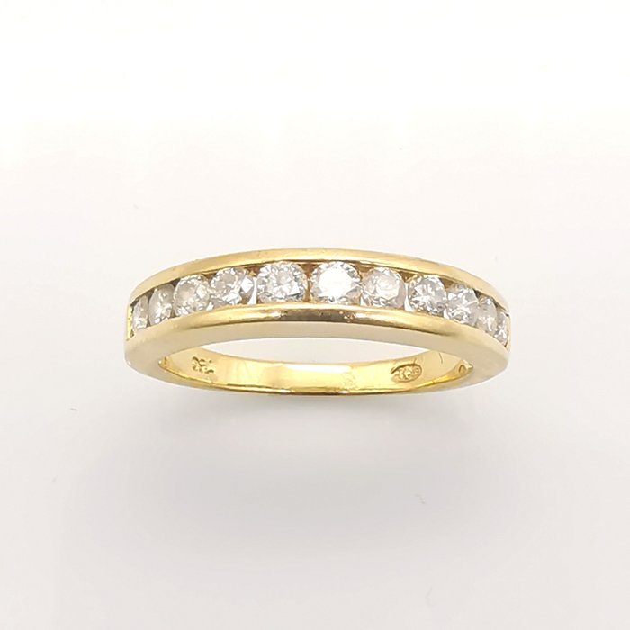 Ring - 18 kraat Gulguld -  0.99ct. tw. Diamant (Natur)