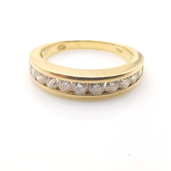 Ring - 18 kraat Gulguld -  0.99ct. tw. Diamant (Natur)