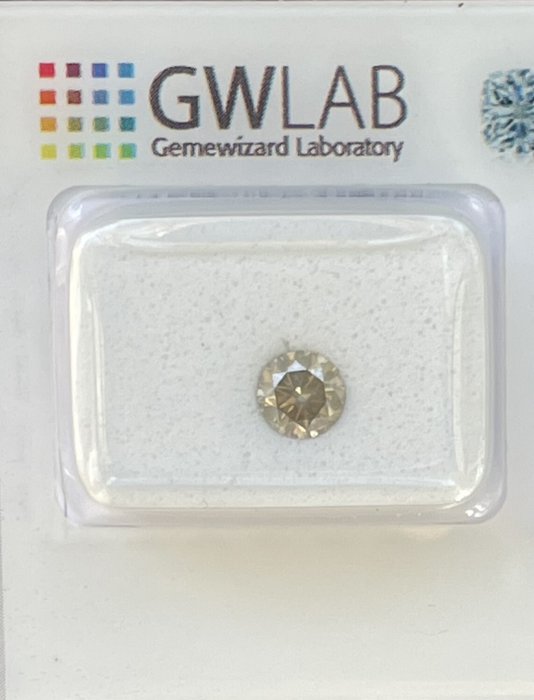 Ingen mindstepris - 1 pcs Diamant  (Natur)  - 053 ct - Rund - SI2 - Gemewizard Gemological Laboratory (GWLab) - Fancy grå