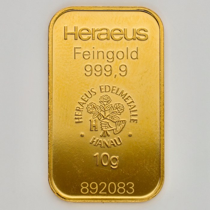 10 gram - Guld 999 - Heraeus