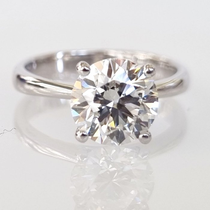 Forlovelsesring - 14 karat Hvidguld -  203ct tw Diamant (Laboratoriedyrket)