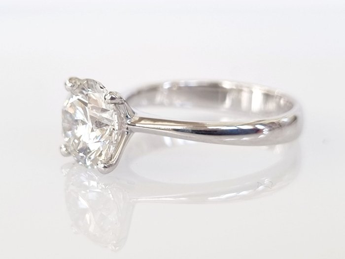 Forlovelsesring - 14 karat Hvidguld -  203ct tw Diamant (Laboratoriedyrket)