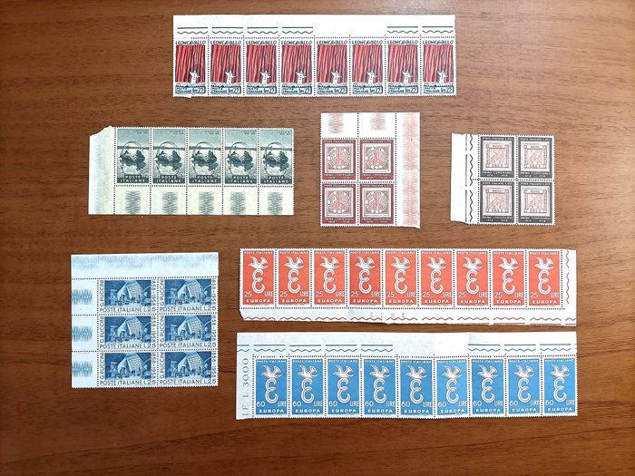 Italien 1957/1970 - Udvalg af 305 hele sider og store blokke af 4/6/8/9/12/15/16 + sjælden "Double Variety" - No Reserve Price MNH**