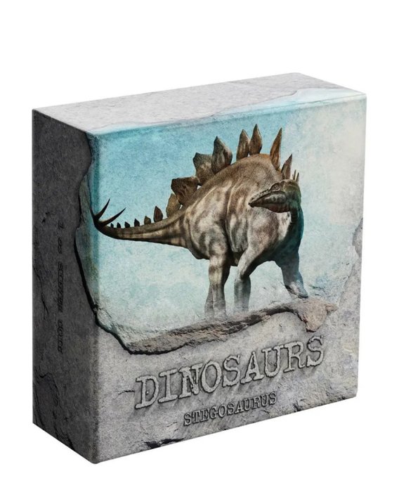 Niue. 2 Dollars 2020 Stegosaurus Dinosaurier (4.) - Antik Finish, 1 Oz (.999)