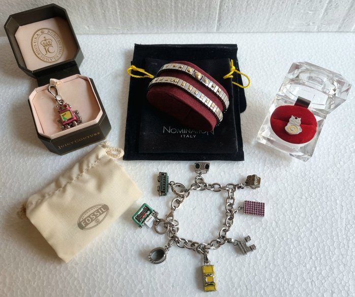 Temasamling - Oro 750, Arg. 925, acciaio, Bracciali, Charms, Ciondoli, Nomination, Fossil, Juicy Couture