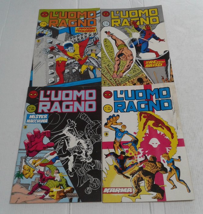 Uomo Ragno 2° serie -n° 26-27-28-29 - Settimanale - 4 Comic - Første udgave - 1982