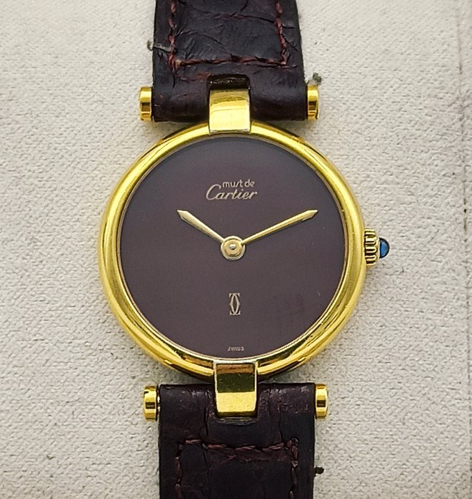 Cartier - Must de Cartier Vendome “Burgundy Dial” - 18 065043 - Kvinder - 1980-1989