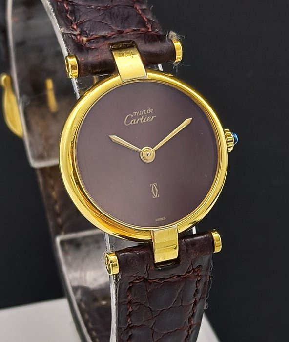 Cartier - Must de Cartier Vendome “Burgundy Dial” - 18 065043 - Kvinder - 1980-1989