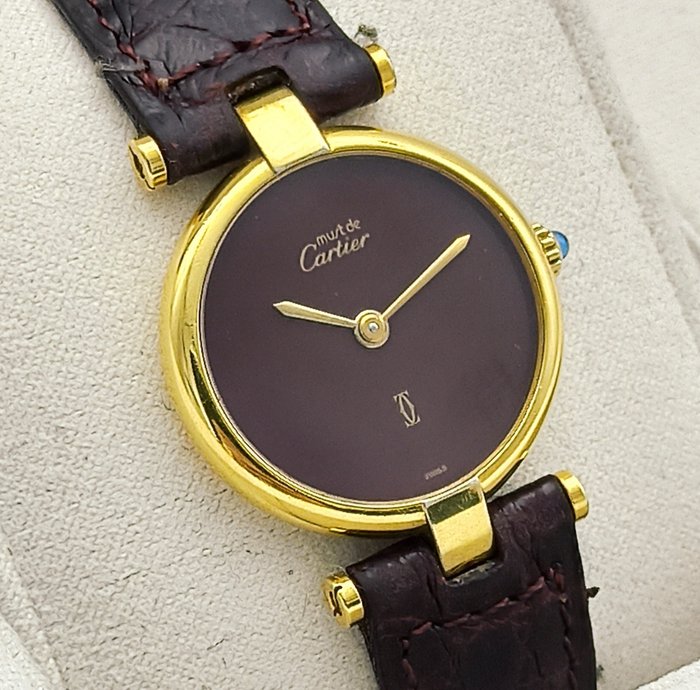 Cartier - Must de Cartier Vendome “Burgundy Dial” - 18 065043 - Kvinder - 1980-1989