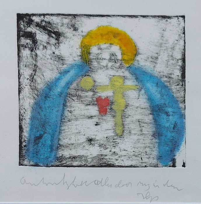 Anton Heyboer (1924-2005) - Madonna / Moeder met kind