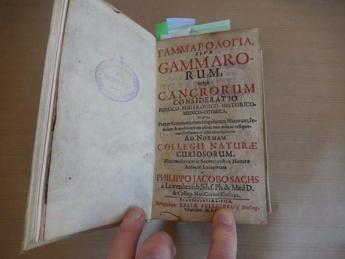 Philipp Jacob Sachs von Löwenheim - Gammarologia sive Gammarorum, vulgo cancrorum consideratio - 1665