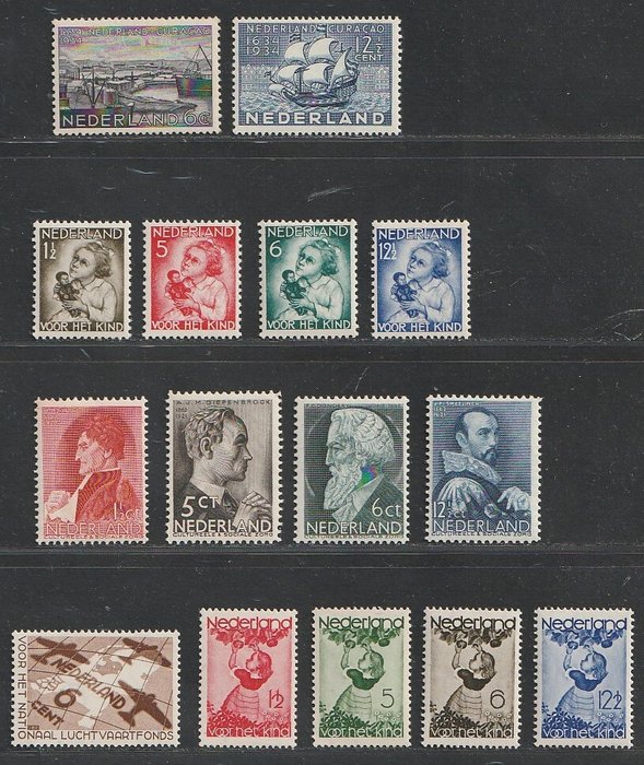 Holland 1934/1935 - 5 bedre komplette serier - NVPH 267/268, 270/273, 274/277, 278, 279/282