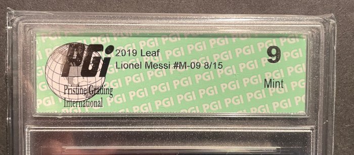 2019 Leaf 2019 - Leaf - Best of Best - Black Prizm Limited /15 - Lionel Messi - #M-09 - 1 Graded card - PGi 9 Lionel Messi Black Prizm Limited /15 - Lionel Messi - #M-09 - 1 Card - Glimrende (EX)