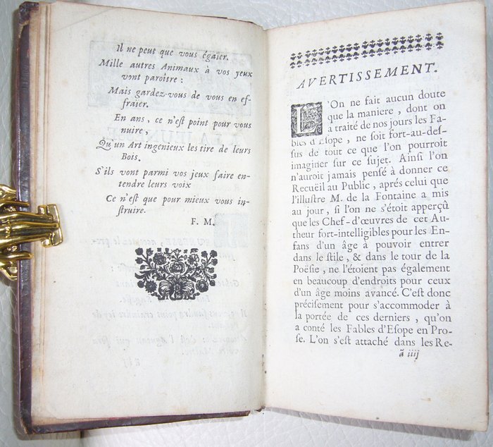 Esope -  Nouveau recueil des fables de. mises en françois. Avec le Sens moral en quatre Vers,  des figures - 1718