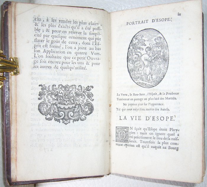 Esope -  Nouveau recueil des fables de. mises en françois. Avec le Sens moral en quatre Vers,  des figures - 1718