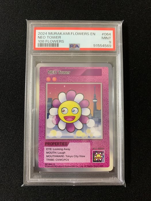 Murakami.Flowers Collectible Trading Card Graded card - 108 Flowers - NEO Tower - 108 Flowers - PSA 9