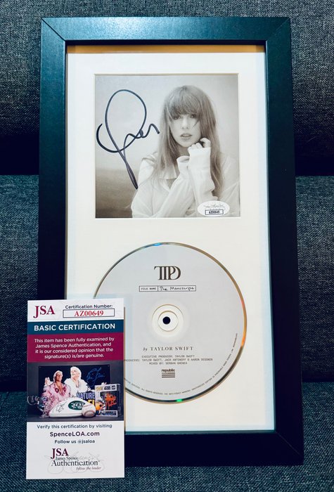 Taylor Swift - signeret "torturerede digtere" CD Frame / JSA - 2024 - Certifikat, Håndunderskrevet, Håndunderskrevet personligt, indrammet