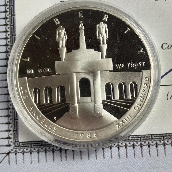 Förenta staterna 1 Dollar 1984/1994 US Capitol + Los Angeles 2 moedas Proof  (Ingen mindstepris)