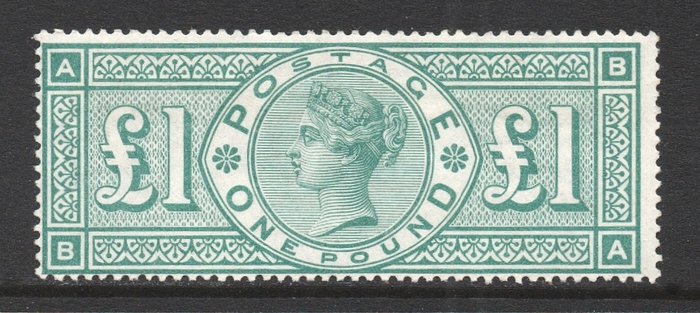 Storbritannien 1891 - GB QV SG212 £ 1 Grøn Meget Fin Mint Hinged