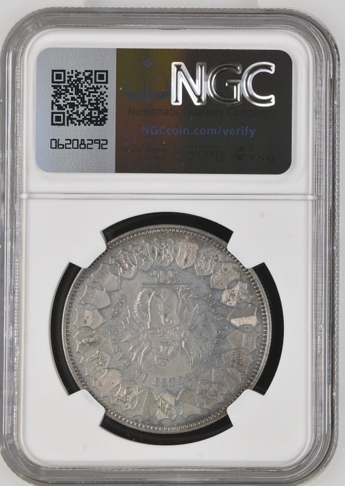 Schweiz, Bern. 5 Francs 1879 "Basel Shooting Festival" - in slab NGC MS 62