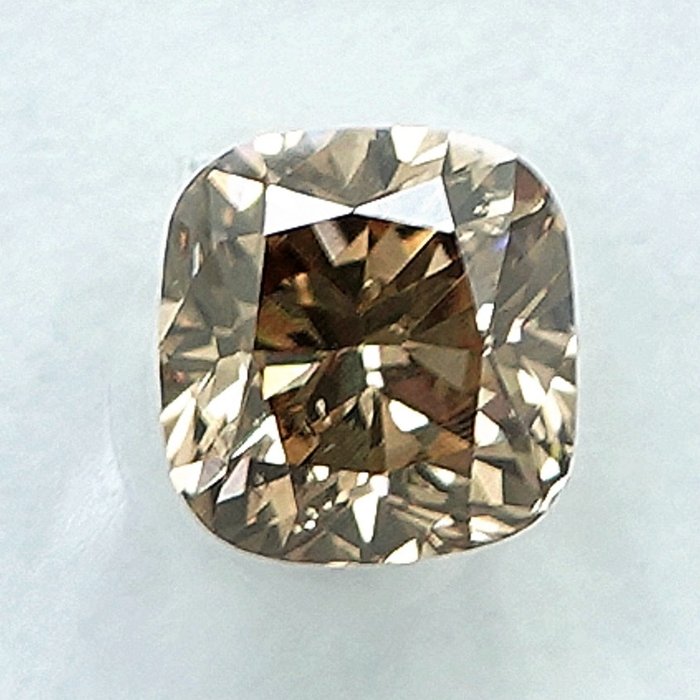 Ingen mindstepris - 1 pcs Diamant  (Naturfarvet)  - 0.56 ct - Pude - Fancy Brunlig Gul - SI1 - International Gemological Institute (IGI)