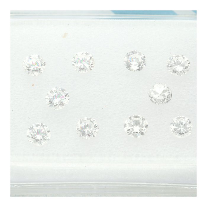 Ingen mindstepris - 10 pcs Diamant  (Natur)  - 0.63 ct - Rund - G - SI1 - International Gemological Institute (IGI)