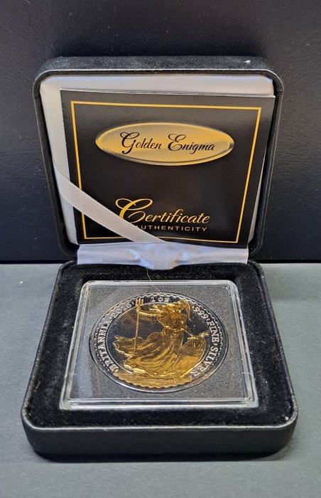 Storbritannien. 2 Pounds 2016 "Britannia" - 1 Oz. - Black Ruthenium and 24 kt gold - Golden Enigma Edition  (Ingen mindstepris)