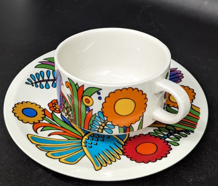 Villeroy  Boch - Christine Reuter / Rut Bryk Milchkännchen Zuckerdose und Eierbecher - Kaffe og te service - Porcelæn - Kaffe/cappuccino sauce - "Acapulco" Mexicaine design