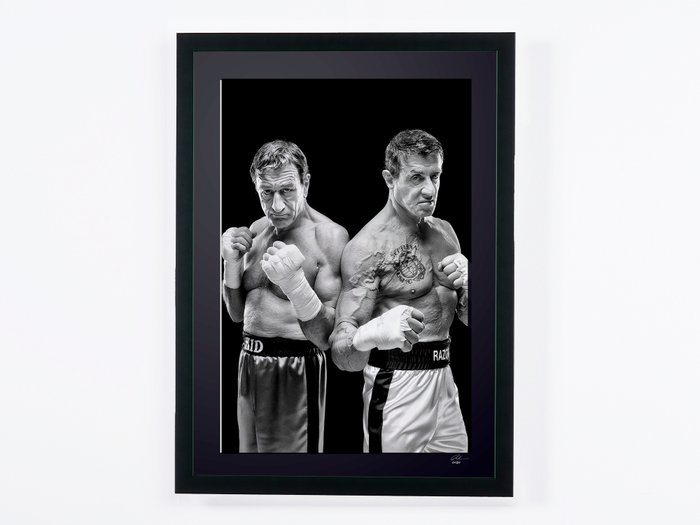 Robert de Niro and Sylvester Stallone - Fine Art Photography - Luxury Wooden Framed 70X50 cm - Limited Edition Nr 01 of 30 - Serial ID 16925 - Original Certificate (COA), Hologram Logo Editor and QR Code - 100% New items.