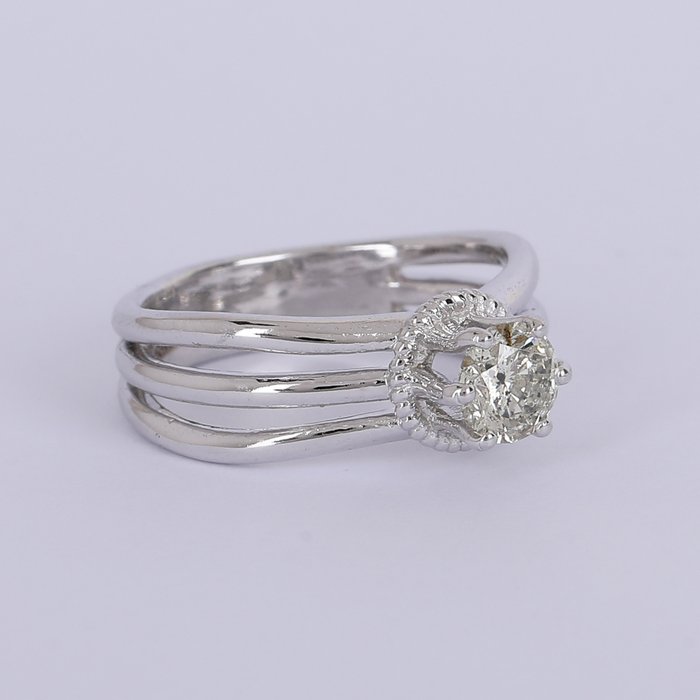 Forlovelsesring - 14 karat Hvidguld -  0.71ct. tw. Diamant (Natur) - Solitaire diamantring