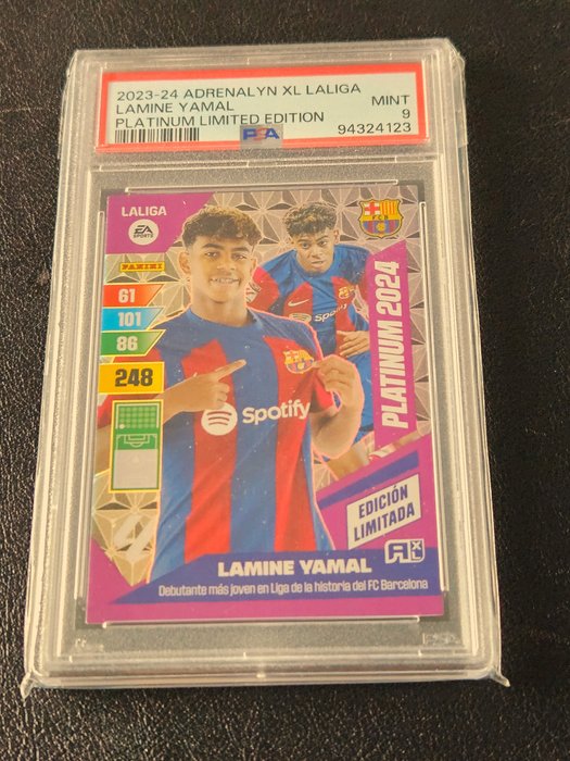 2023/24 Panini Liga Adrenalyn XL Lamine Yamal #Platinium 2024 Edición Limitada PSA 9 - 1 Graded card