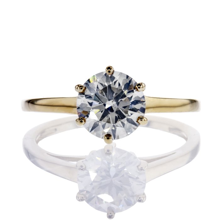 Ingen mindstepris - Forlovelsesring - 14 karat Gulguld -  1.70ct. tw. Diamant (Natur)