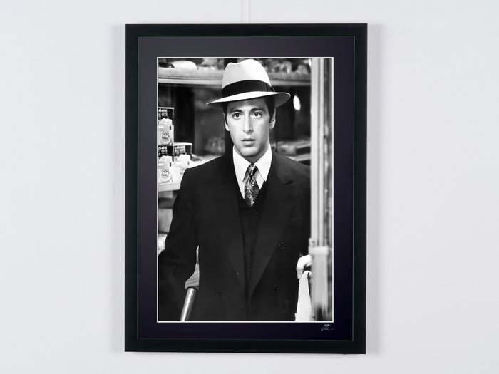 The Godfather - Al Pacino as "Michael Corleone" - Fine Art Photography - Luxury Wooden Framed 70X50 cm - Limited Edition Nr 02 of 30 - Serial ID 20529 - - Original Certificate (COA) Hologram Logo Editor and QR Code