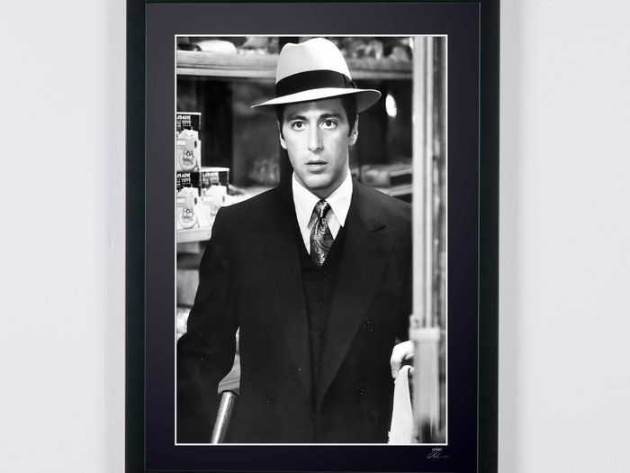 The Godfather - Al Pacino as "Michael Corleone" - Fine Art Photography - Luxury Wooden Framed 70X50 cm - Limited Edition Nr 02 of 30 - Serial ID 20529 - - Original Certificate (COA) Hologram Logo Editor and QR Code