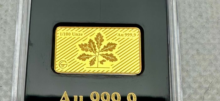 Tyskland Gold Bar ND H Heine  1/100 Oz (999) Proof  (Ingen mindstepris)