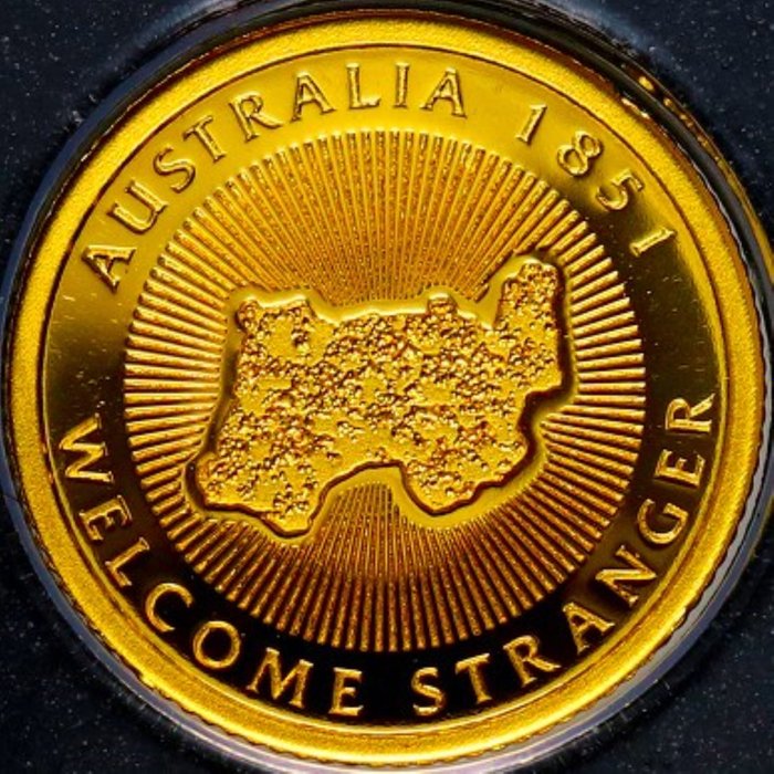 Niue. 2,5 Dollars 2021 "Gold Welcome Stranger 1851 - Australia", (.999) Proof  (Ingen mindstepris)