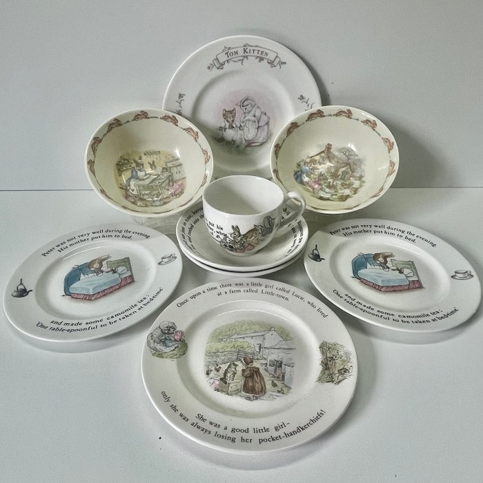 Wedgwood, Royal Doulton  Royal Albert - Beatrix Potter - Bordservice (9) - Porcelæn