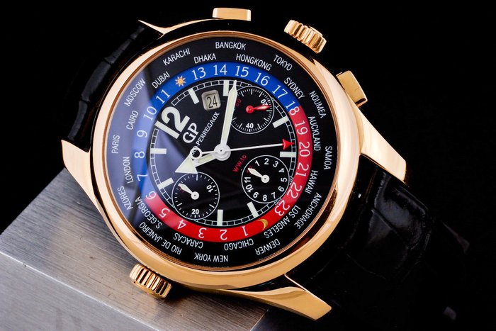 Girard-Perregaux - WW.TC World Time 18K Pink Gold Chronograph - 4980 - Mænd - 2000-2010