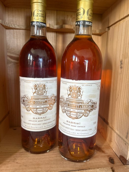 1988 Château Coutet - Sauternes 1er Grand Cru Classé - 2 Flasker (0,75 L)