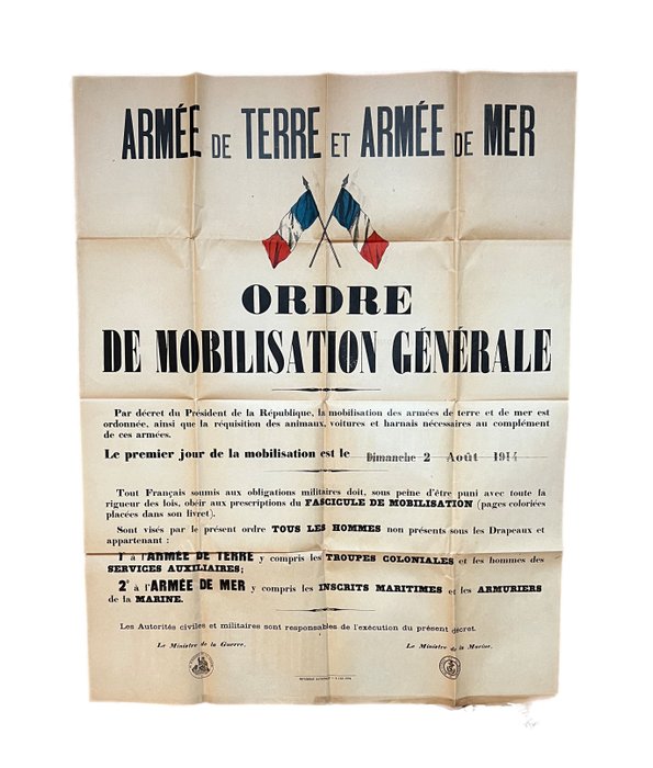 imprimerie nationale - ordre de mobilisation générale - 1910‹erne