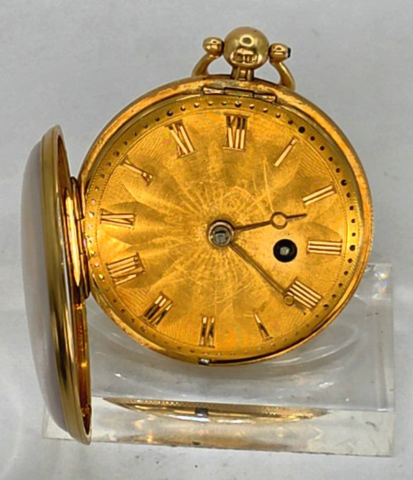 WR London - 18kt Gold Lepine - 18K Goldzifferblatt - Prunkgravur - Top Guillochierung - England omkring 1834