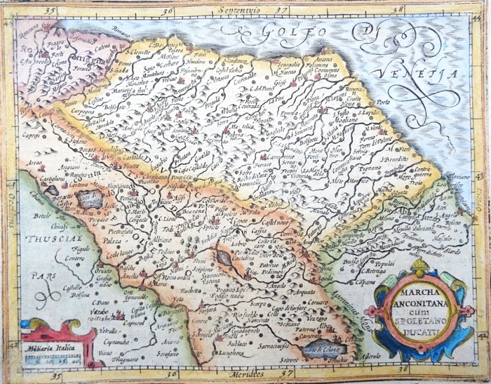 Europa - Italien / Ancona / Ravenna / Spoleto / Marche; Hondius / Mercator - Marcha Anconitana cum Spoletano Ducatu - 1601-1620