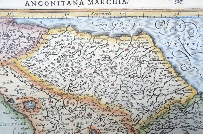 Europa - Italien / Ancona / Ravenna / Spoleto / Marche; Hondius / Mercator - Marcha Anconitana cum Spoletano Ducatu - 1601-1620